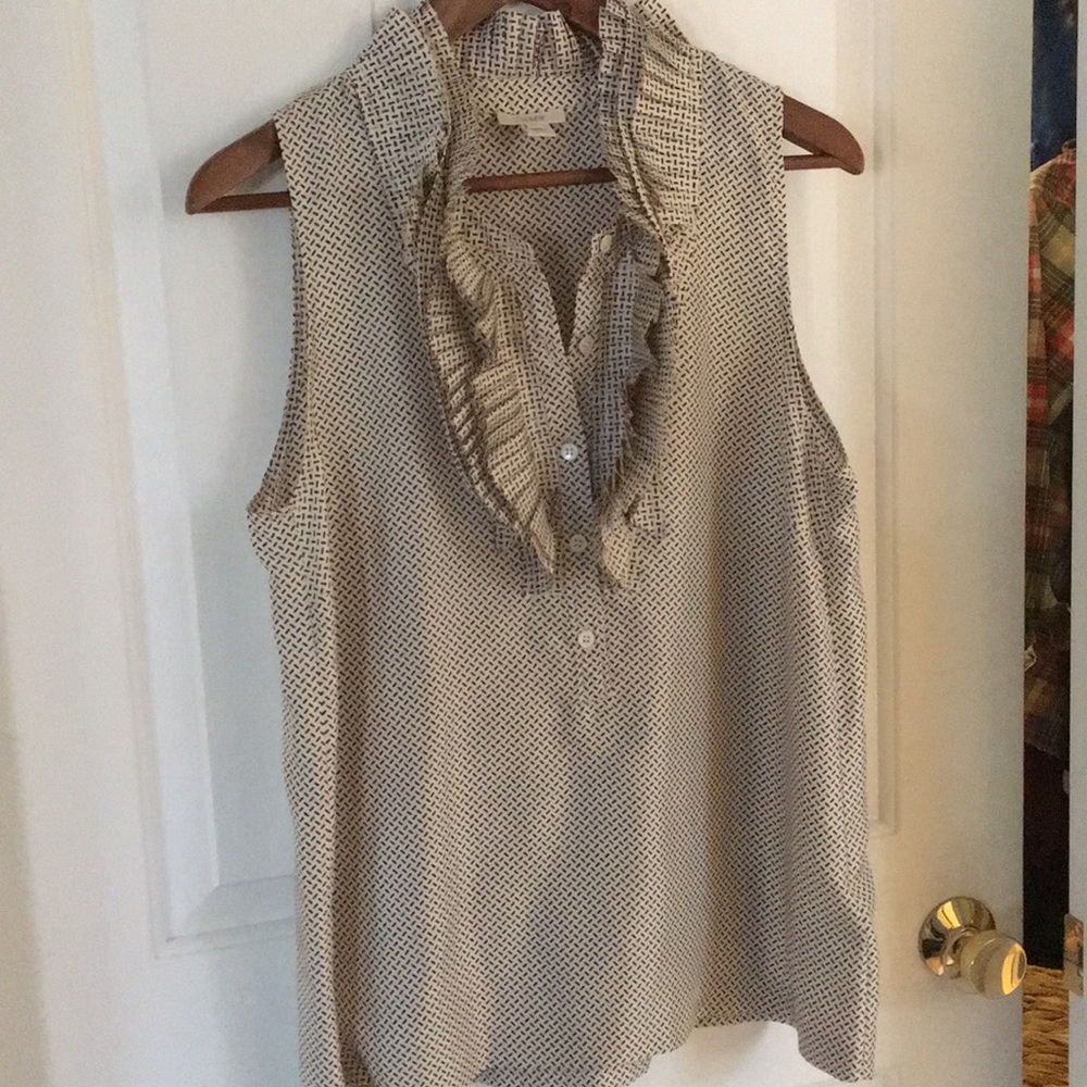 Jcrew silk ruffle tank